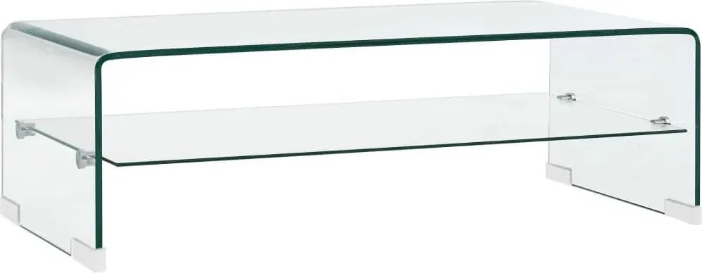 vidaXL átlátszó edzett üveg dohányzóasztal 98 x 45 x 31 cm