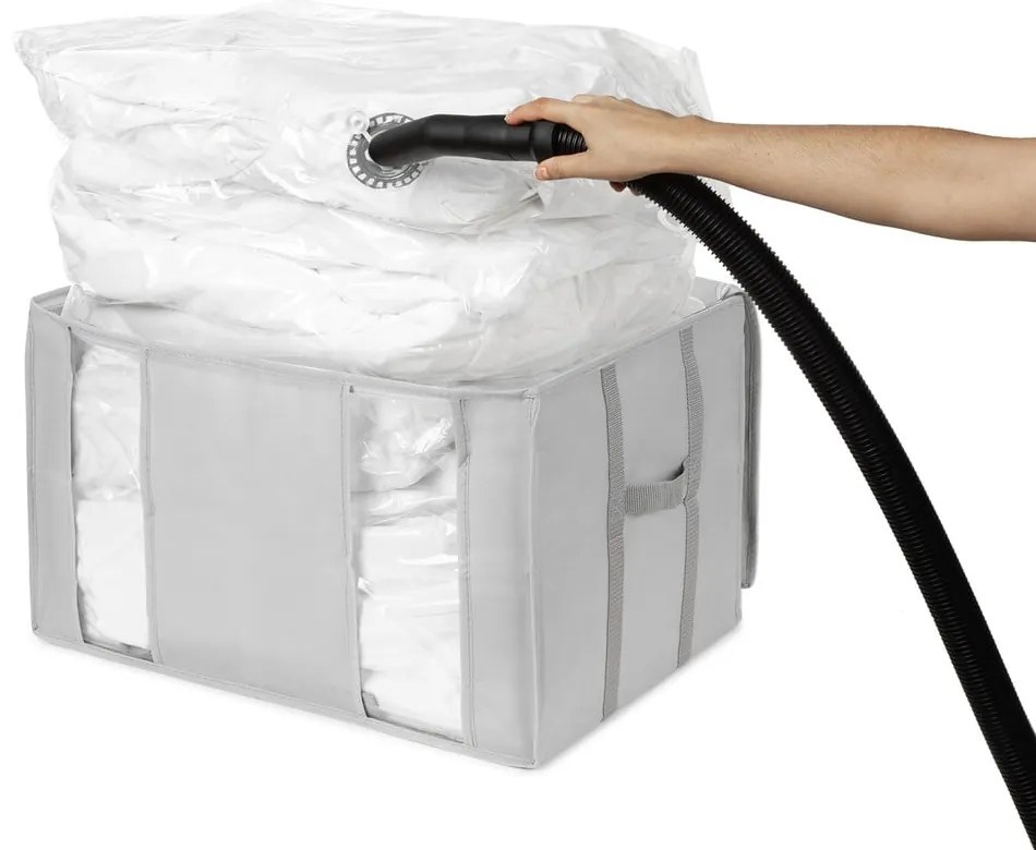 Vákuumos-megerősített textil ruhatároló doboz 56x42x33 cm Granit – Compactor