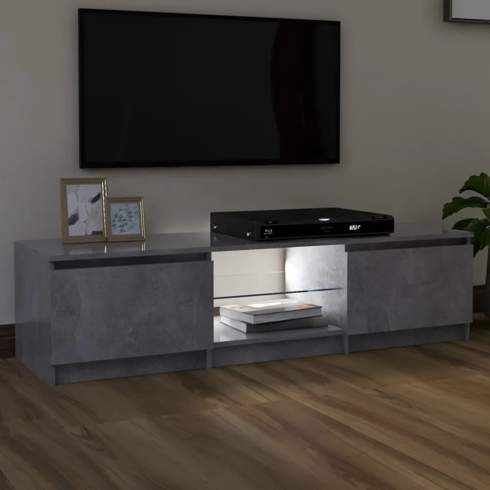 szürke TV-szekrény LED-világítással 140 x 40 x 35,5 cm