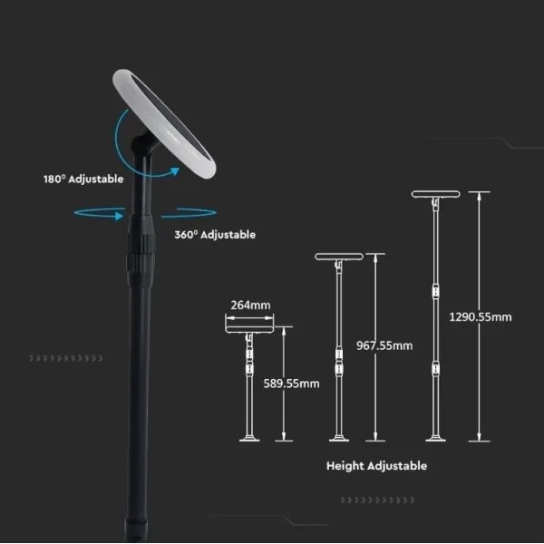 LED Állítható napelemes lámpa GARDEN LED/8W/5V 60-129 cm 4000K IP65