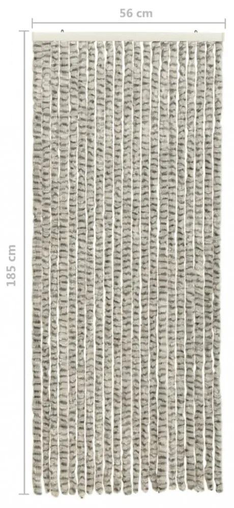 világos- és sötétszürke zsenília rovarfüggöny 56 x 185 cm
