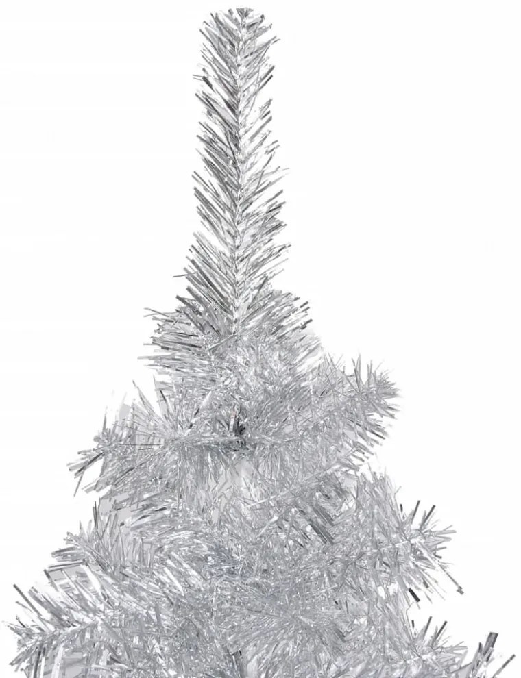 ezüstszínű PET műkarácsonyfa állvánnyal 240 cm