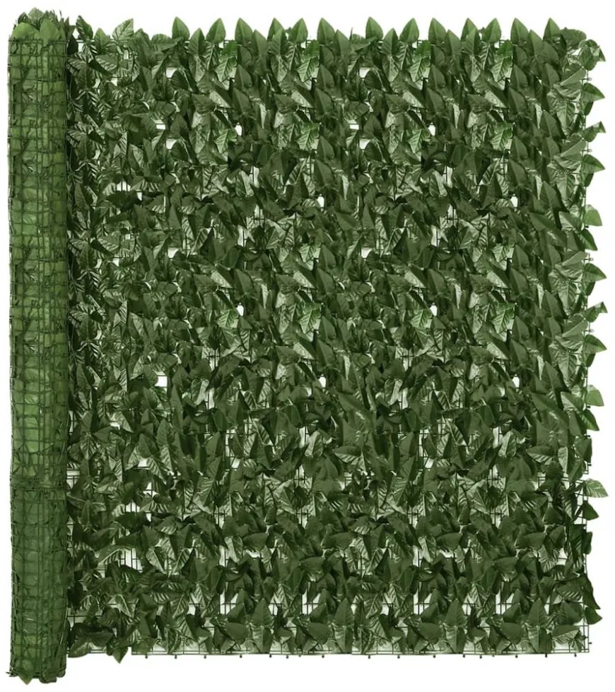sötétzöld leveles erkélyparaván 400 x 150 cm