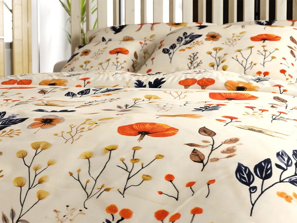 Mikroplüss ágyneműhuzat PAPAVA krémszínű Ágyneműhuzat mérete: 2 db 70 x 90 cm | 200 x 220 cm