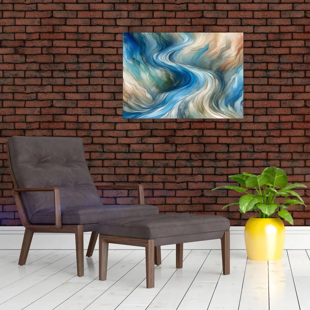 Üveg kép - Absztrakt áramlat (70x50 cm)