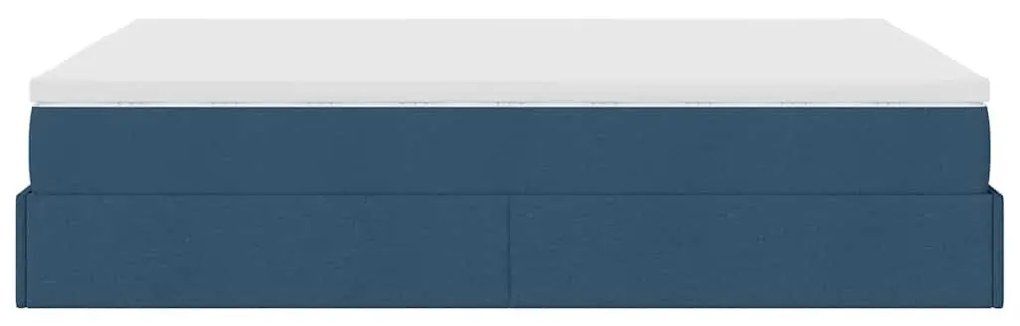 Ottomán ágykeret matraccal Kék 140x190cm anyaggal