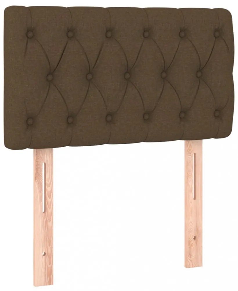 sötétbarna szövet LED-es fejtámla 80 x 7 x 78/88 cm