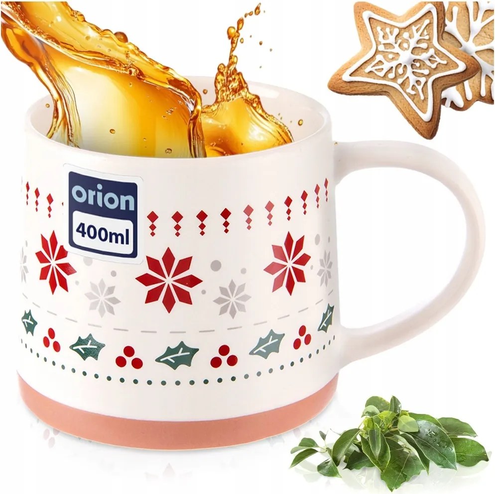 Porcelán bögre kávé tea gyógynövények italok Téli Karácsonyi 380 ml