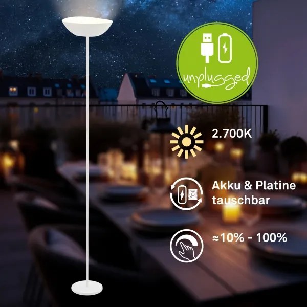 Briloner 1500016 - LED dimmelhető állólámpa ESTATE 8W/5V 4000 mAh fehér
