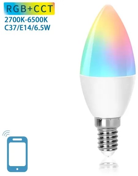 SMART WIFI-S LED IZZÓ 6,5W/E14/C37/ RGB/2700-6500K