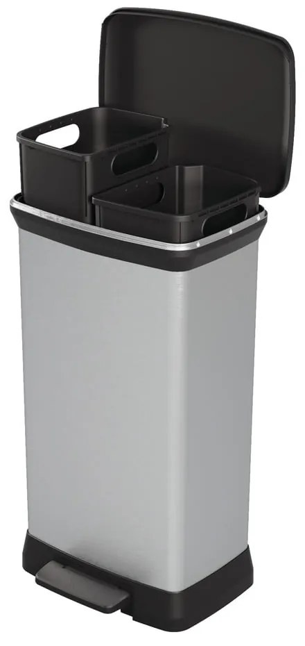 Műanyag szelektív pedálos szemetes 23+23 l Deco - Curver