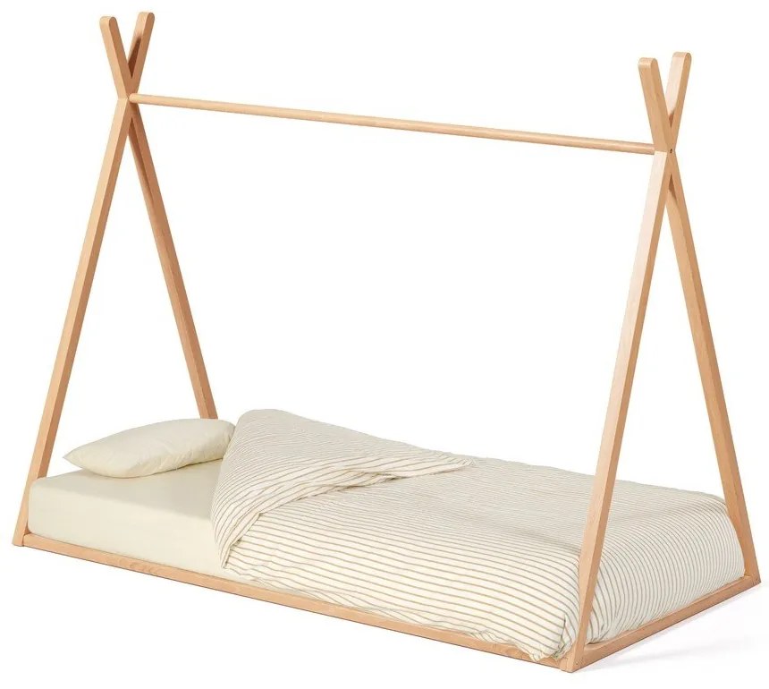 Natúr színű bükkfa házikó alakú gyerekágy ágyráccsal 90x190 cm Maralis – Kave Home