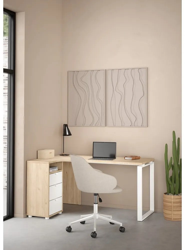 Íróasztal tölgyfa dekoros asztallappal 100x150 cm Sign – Tvilum
