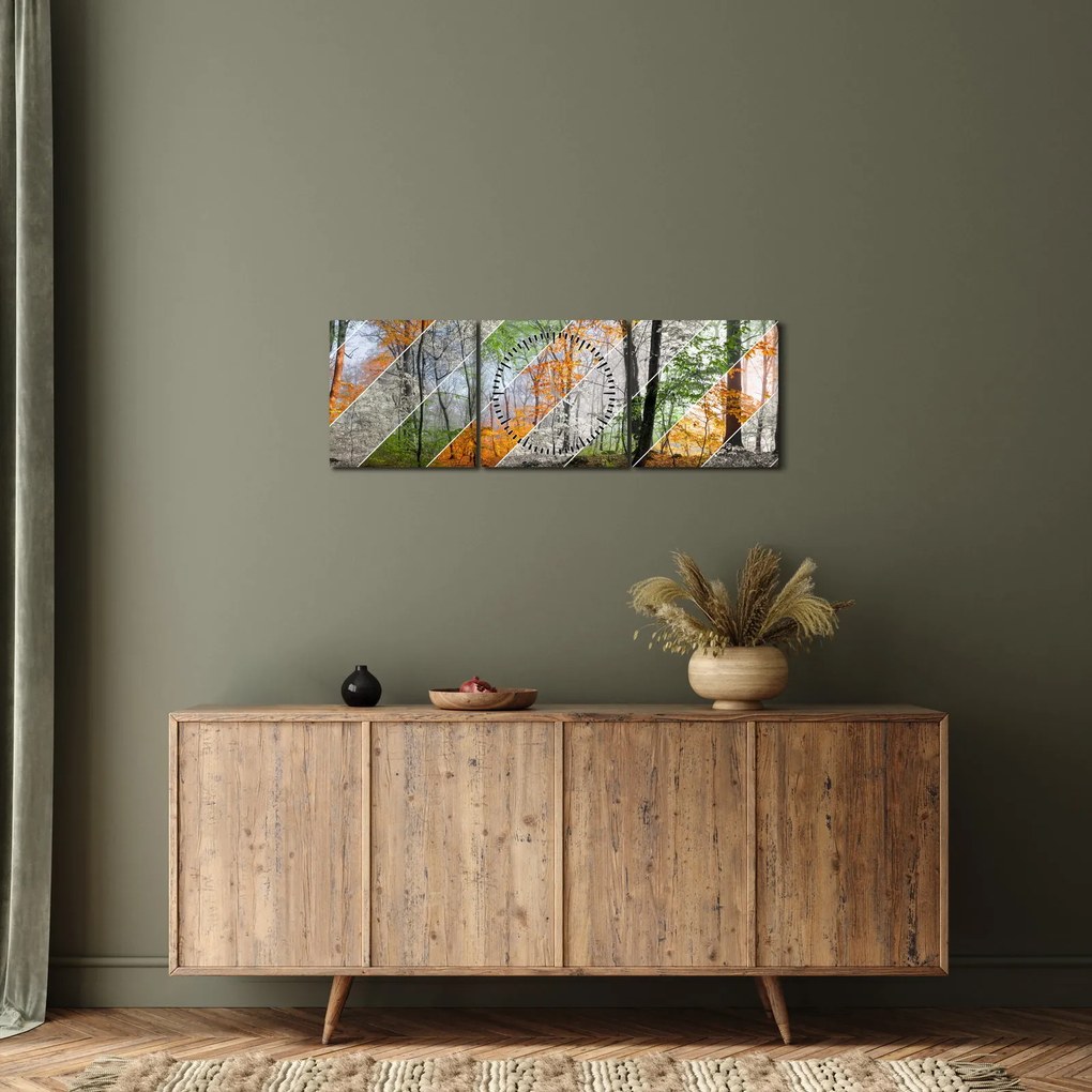 Kép - Változó évszakok (órával) (90x30 cm)