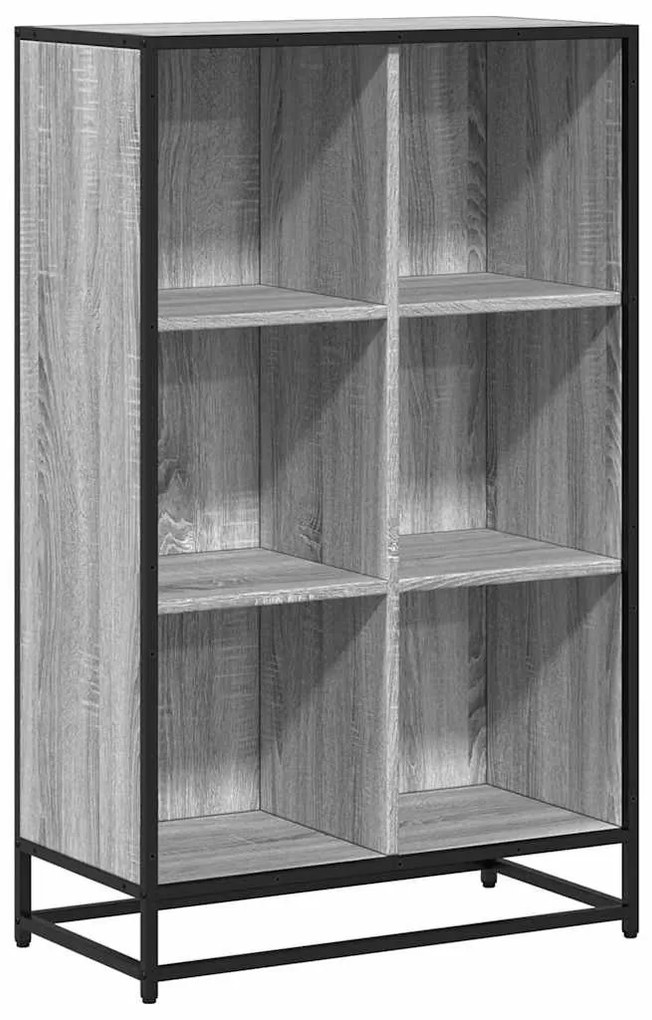 szürke sonoma színű szerelt fa könyvszekrény 65,5x33x107,5 cm