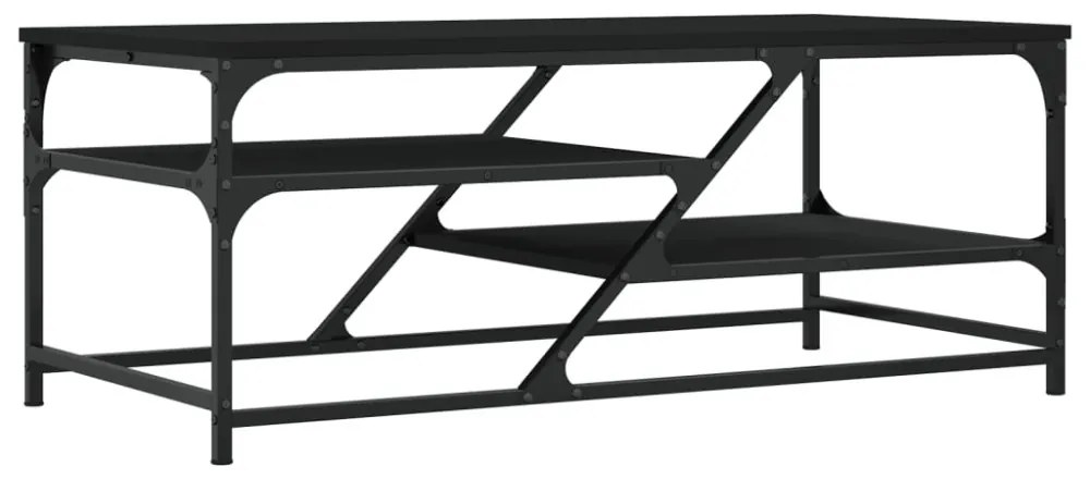 fekete szerelt fa dohányzóasztal 100 x 49 x 40 cm