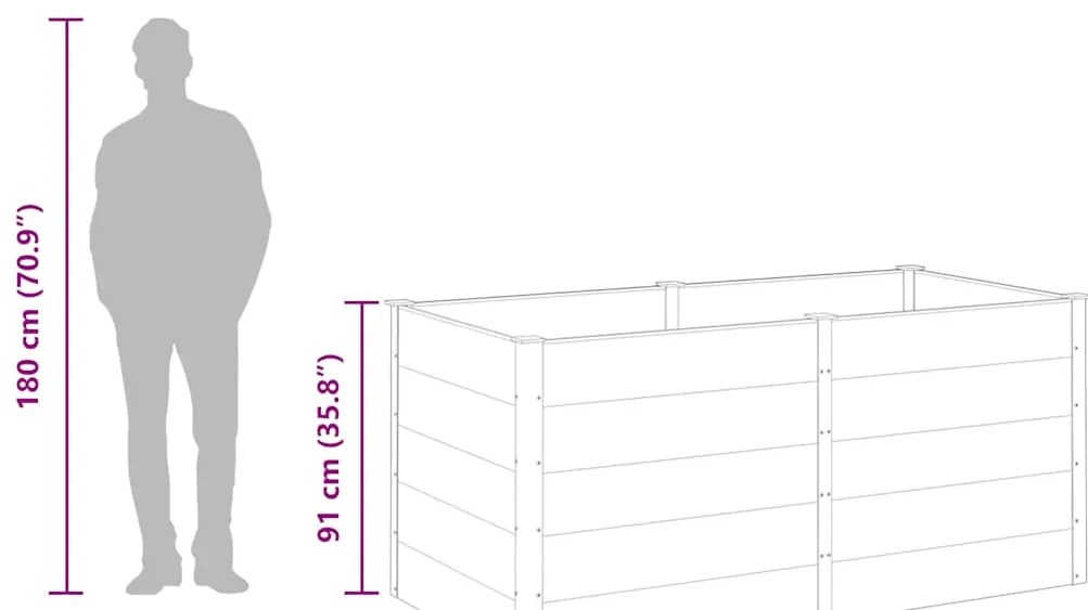 szürke WPC kerti magaságyás 200 x 100 x 91 cm