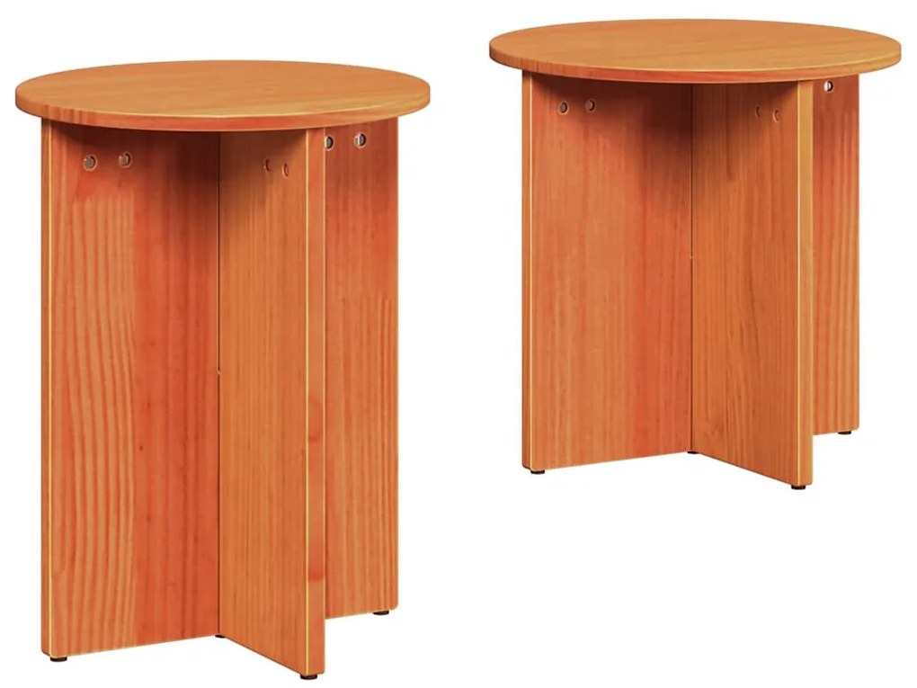 Dohányzóasztal 2 pcs Viaszbarna 41.5 x 41.5 x 41 cm
