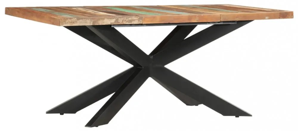 tömör újrahasznosított fa étkezőasztal 180 x 90 x 76 cm
