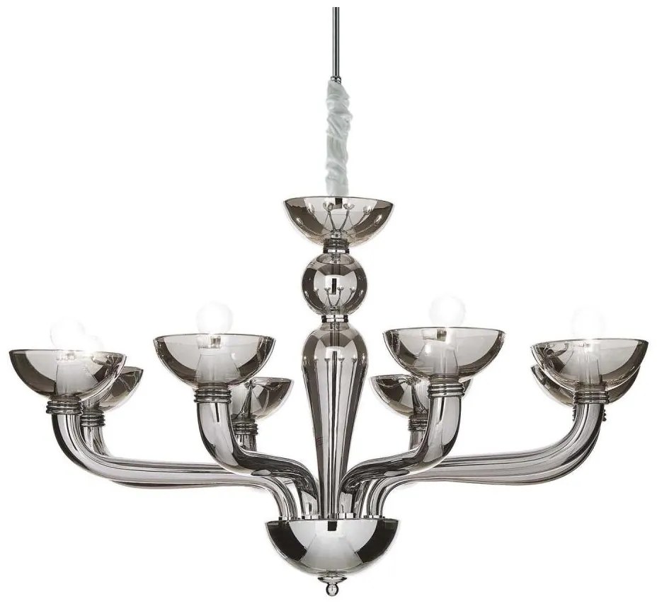 Ideal Lux - Csillár láncon CASANOVA 8xE14/40W/230V átm. 88 cm szürke