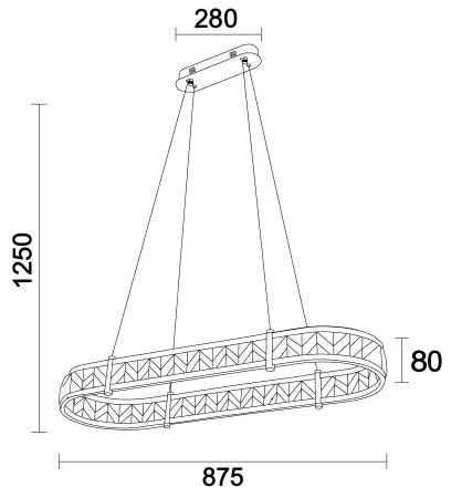 LED fényerőszabályozható kábeles csillár ENRIQUE LED/50W/230V 3000-6000K +távirányító