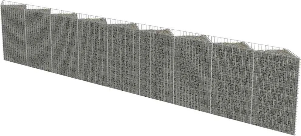 vidaXL horganyzott acél gabion fal 630 x 30 x 100 cm