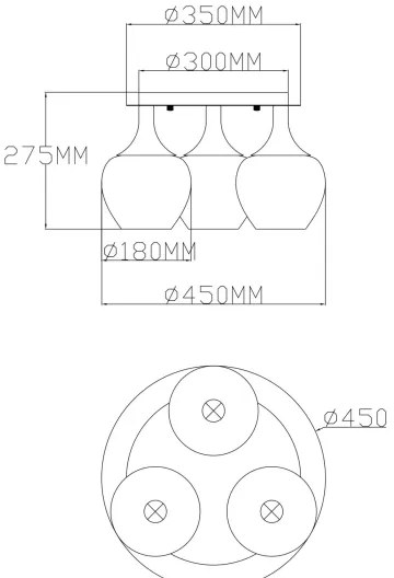 Globo 15548-3DK - Felületre szerelhető csillár MAXY 3xE27/40W/230V antracit