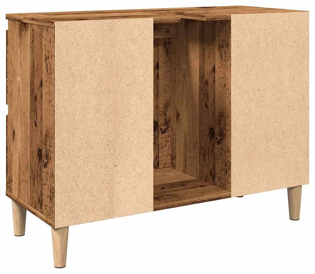 antik fa színű szerelt fa mosdószekrény 80 x 33 x 60 cm