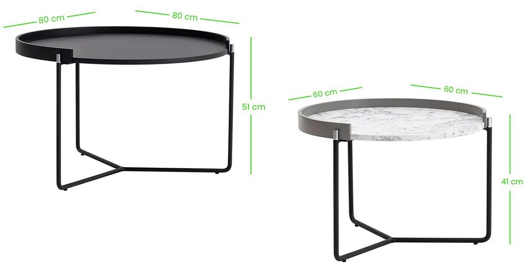 Mandy Athracite kisasztal szett, 2 db