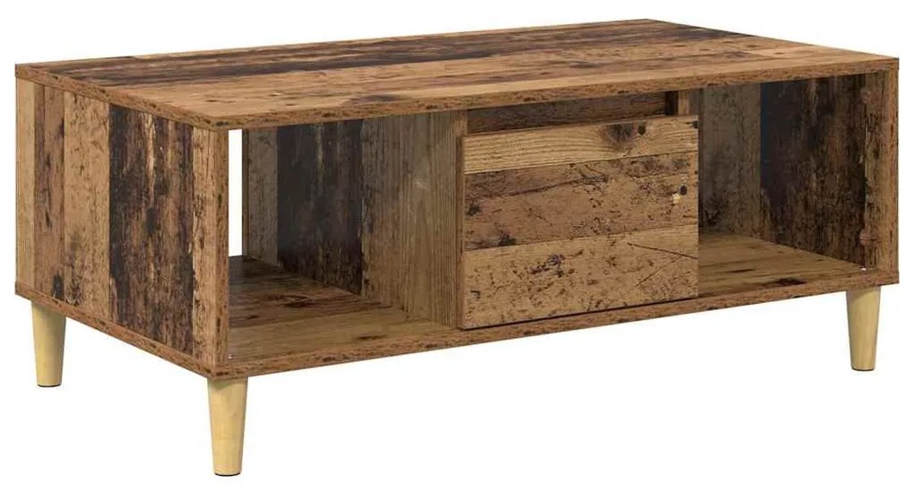 vidaXL Dohányzóasztal fiókkal Öreg fa 90 x 50 x 26.5 cm Faanyag