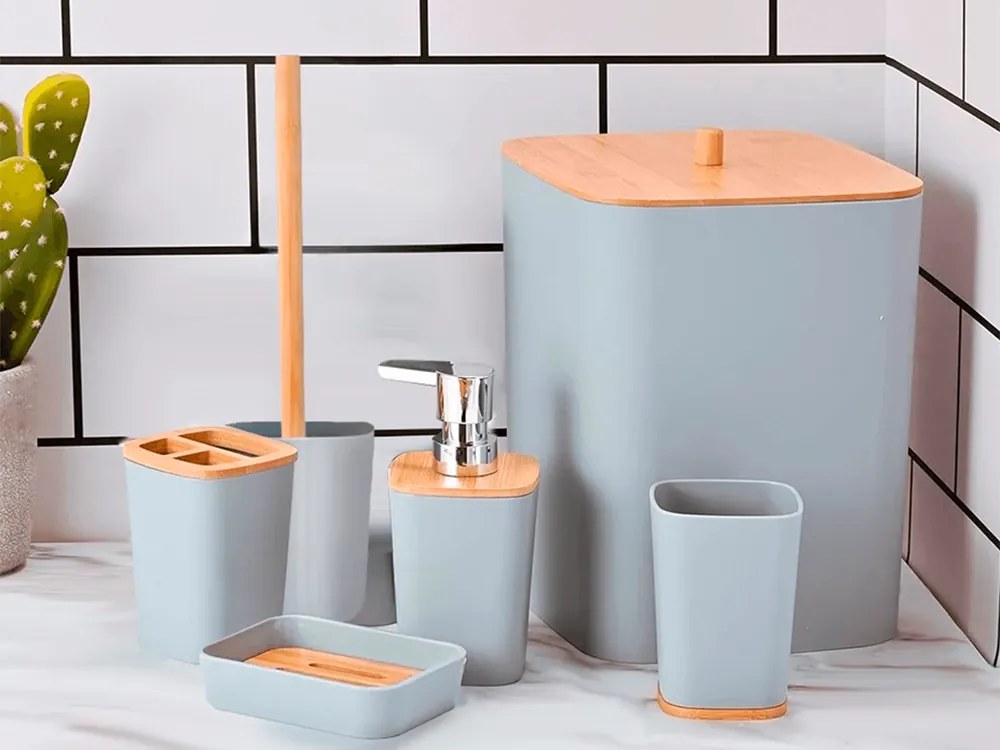 Műanyag fürdőszobai szett BATHINO 6 db - több színben Szín: Fehér