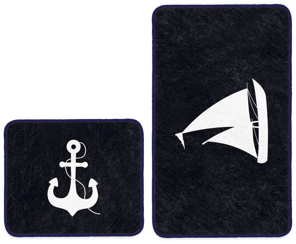 Sötétkék fürdőszobai kilépő szett 2 db-os 60x100 cm – Mila Home