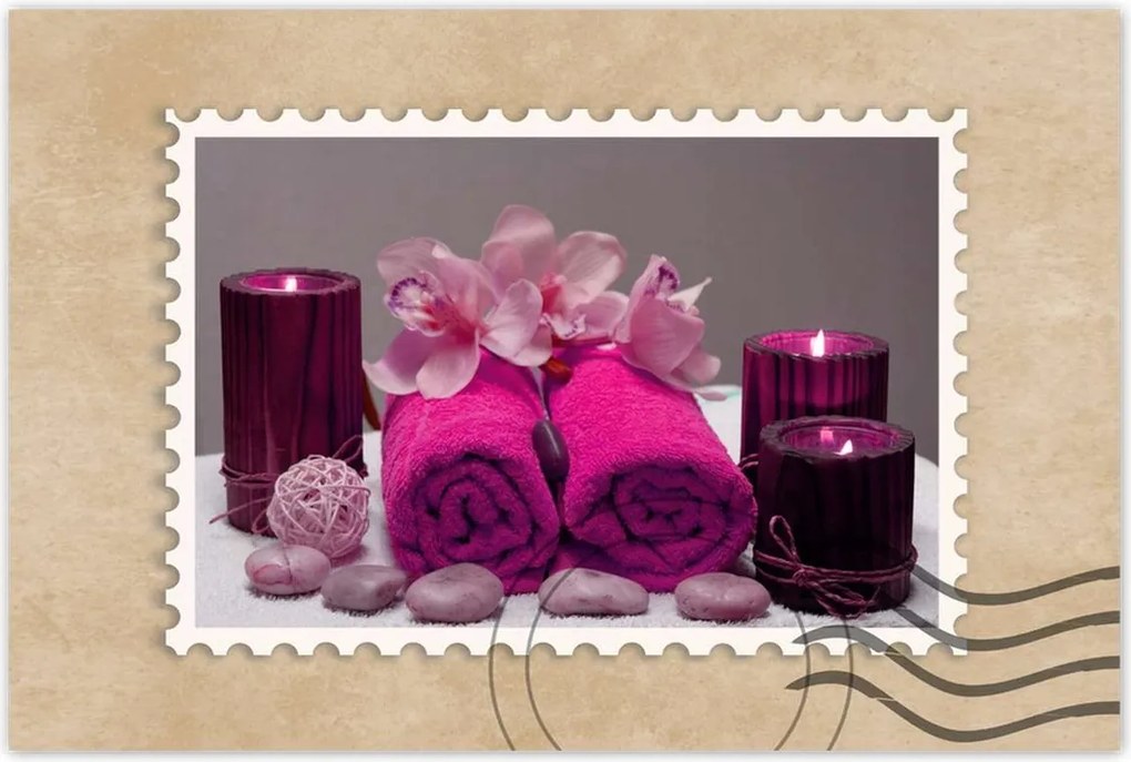 Poszterek 60x40 Lila törölköző Virág