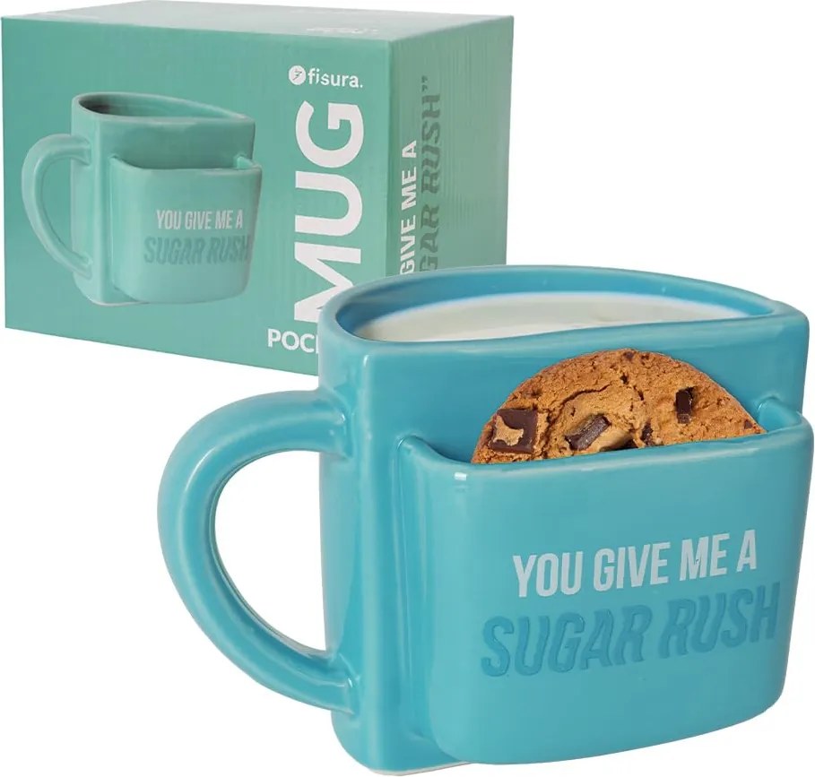 Kerámia bögre keksztartó zsebbel 360 ml