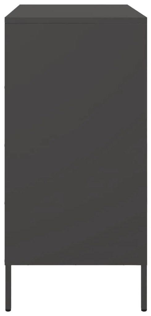 fekete acél tálalószekrény 68 x 39 x 79 cm