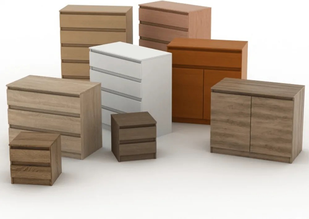 2 fiókos éjjeliszekrény, tölgy sonoma, HANY NEW 002