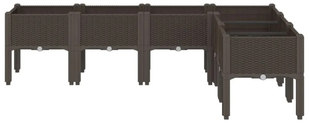 vidaXL barna PP rácsos kerti ültetőláda 160 x 120 x 42 cm