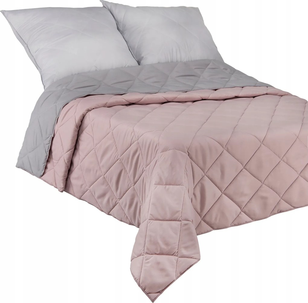 Ágytakaró 220x260 Steppelt Kétoldalas Kapa pléd púderrózsaszín-szürke