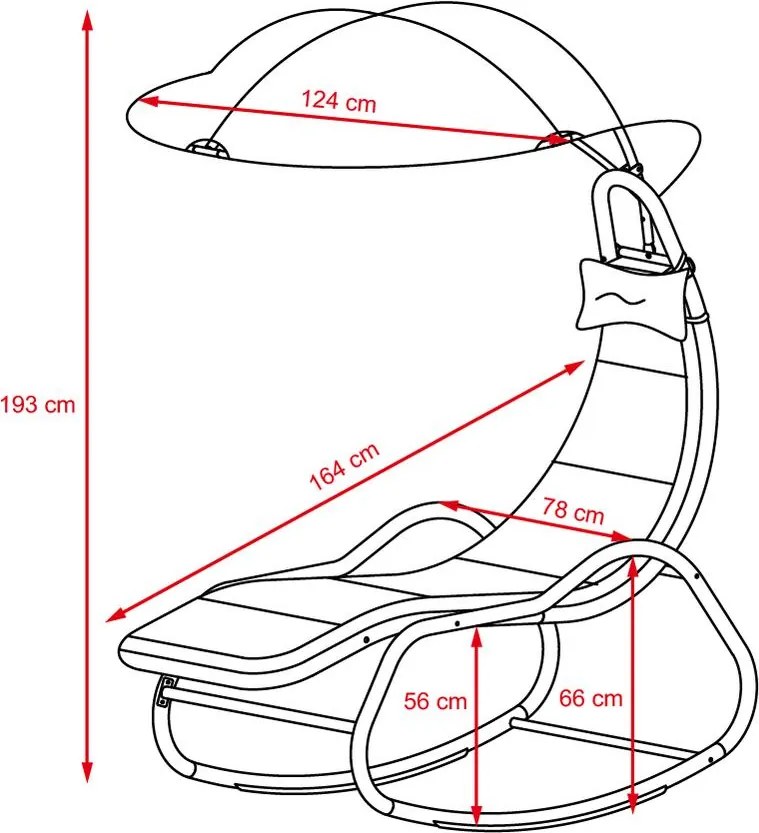 Avenberg SIENA Kerti relaxációs nyugágy / hinta - szürke