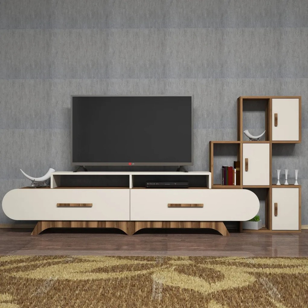 Flora TV-állvány, dió-krém, 205 cm – TR845HCT3035