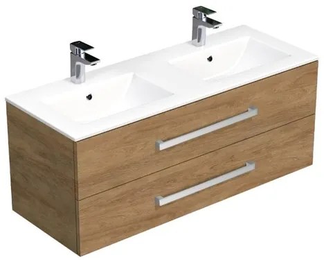 SAT Cube Way Fürdőszobaszekrény mosdóval 120x53x46 cm hickory tölgy CUBE461202DHMOD