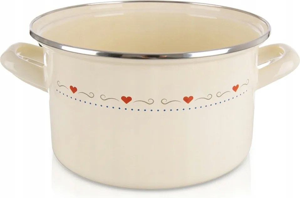 Zománcozott Fazék Krémszínű Gáz Indukciós Hagyományos 3L