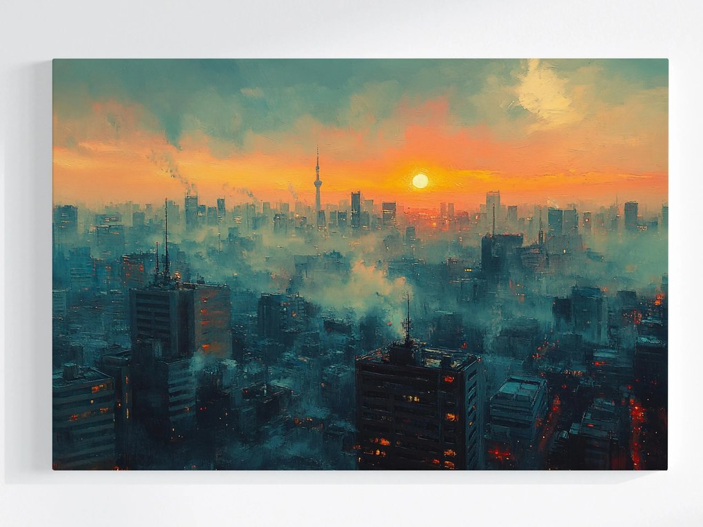 Vászonkép Canvas Város Panoráma Tokió Skytree Este Nyugat 120x80