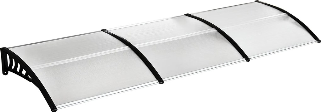 Outsunny Ajtóernyő Napernyő 90 x 295 cm, Ívelt Napernyő UV Védelemmel, Elülső Ajtóernyő Polikarbonát Esővédő Kültéri Használatra, Fehér | Aosom