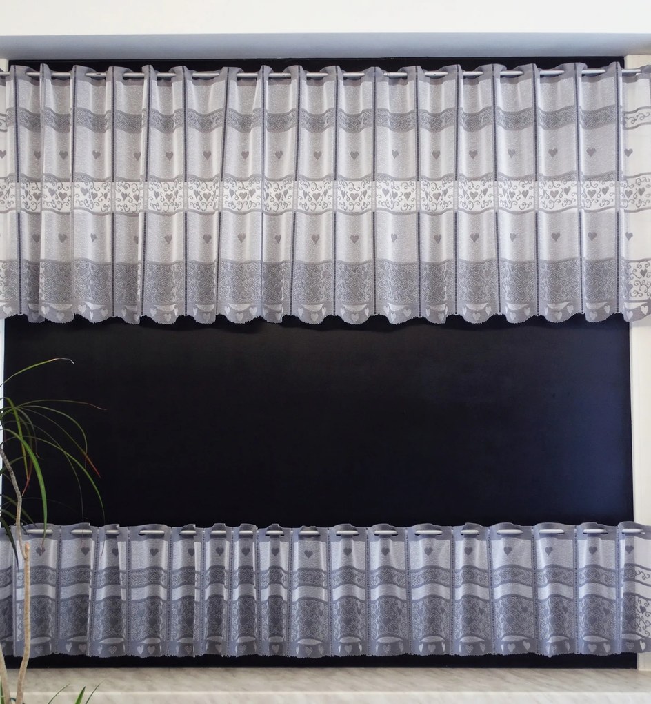 Mg Irigység jacquard 33896 Szív hamu 250x30cm M