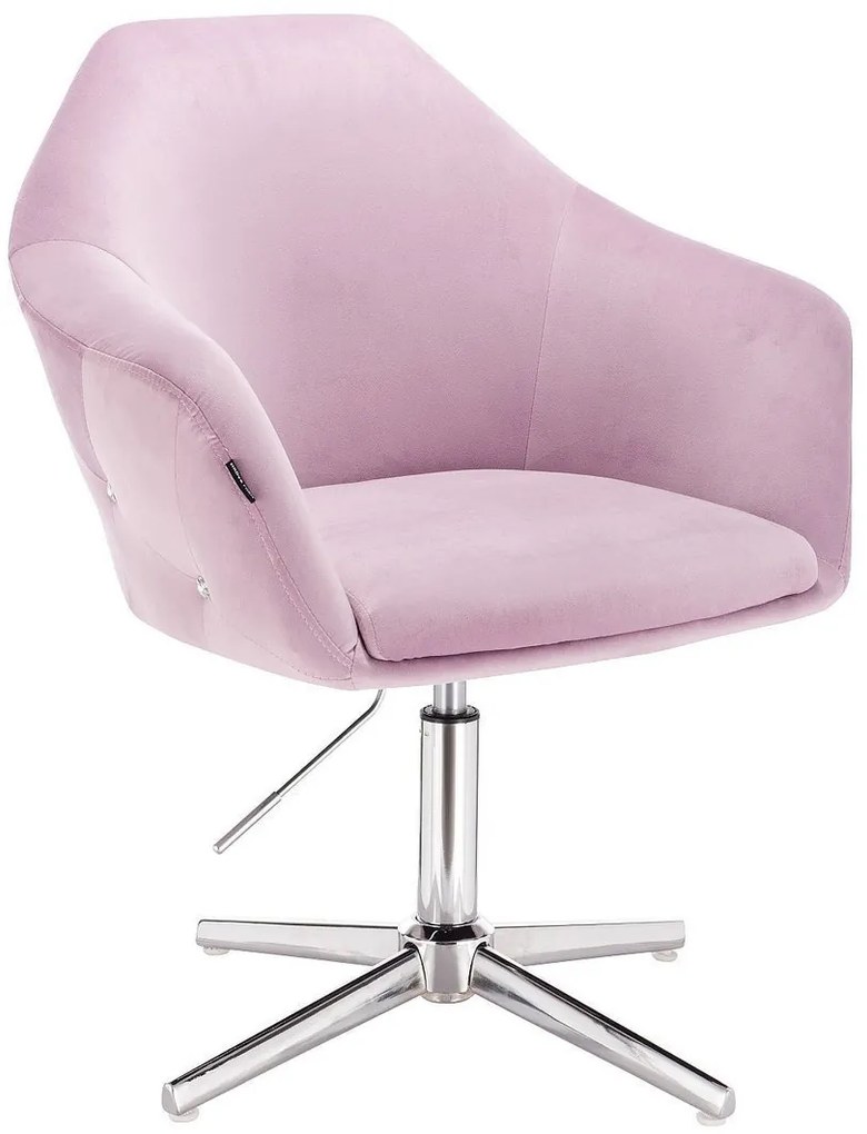 HR547CROSS Halványlila Modern Velúr Szék Krómozott lábbal