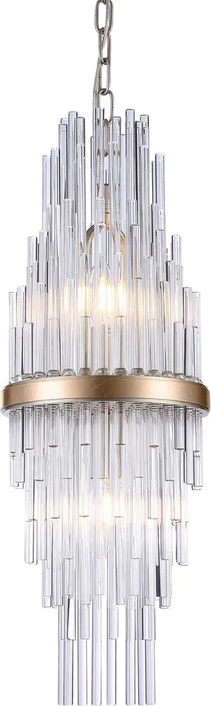COSMOLIGHT P02080CP REYKJAVIK Kristály Függesztett Lámpa Átlátszó, Pezsgő E14 IP20