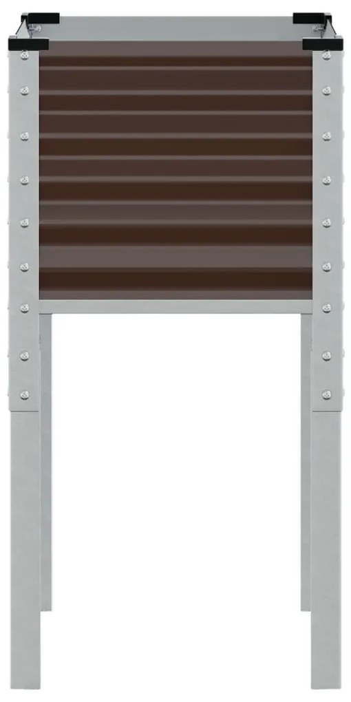 barna acél kerti virágláda 45 x 45 x 88 cm