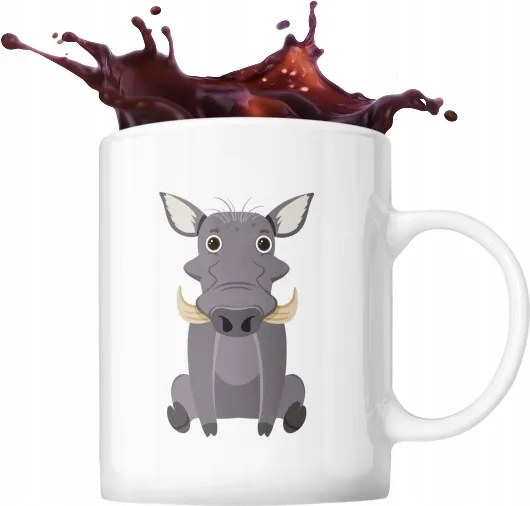 Vaddisznó bögre nyomott mintával Vad fehér Ajándék 1