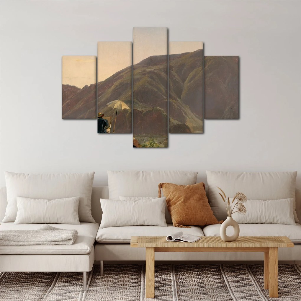 Kép - Jules Coignet, View of Bozen with a Painter, reprodukciók (150x105 cm)